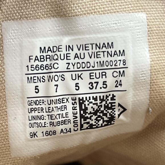 Converse Chuck Taylor All Star Leather Shoes Women Size 7 Nude Pink High Sneaker - Picture 8 of 8